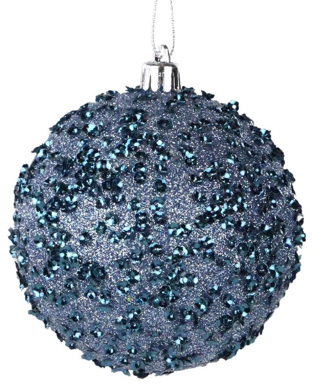 100MM Smoke Blue Sequin Glitter Plastic Ornament