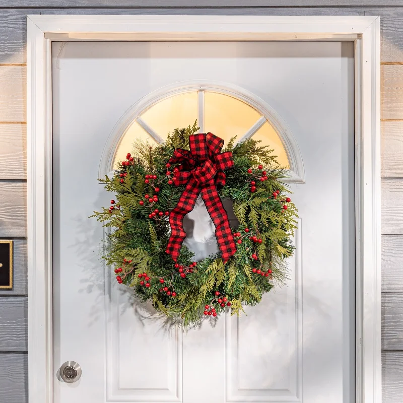 24 in. PVC Holiday Pine Wreath - Green