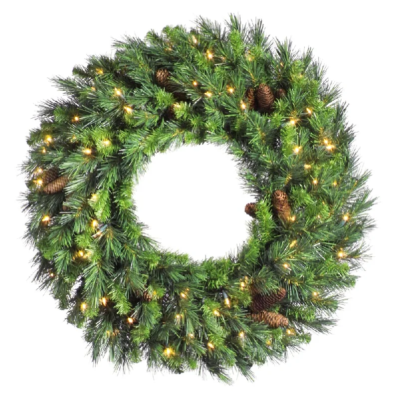 48-inch Cheyenne Wreath Dura-Lit with 150 Clear Lights