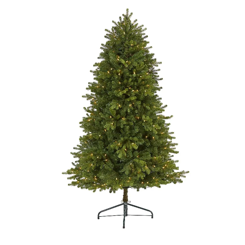 5.5’ Washington Fir Artificial Christmas Tree with 300 Clear Lights and 672 Bendable Branches