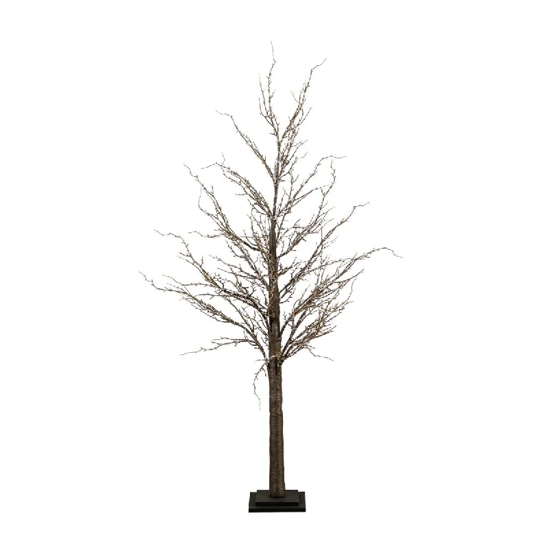 5' Pre-Lit Halloween Black Twig Tree with 85 Warm White LED Lights