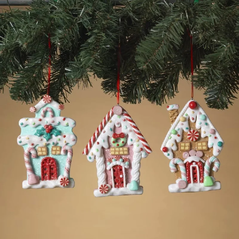 5" Frosted Gingerbread House Ornament