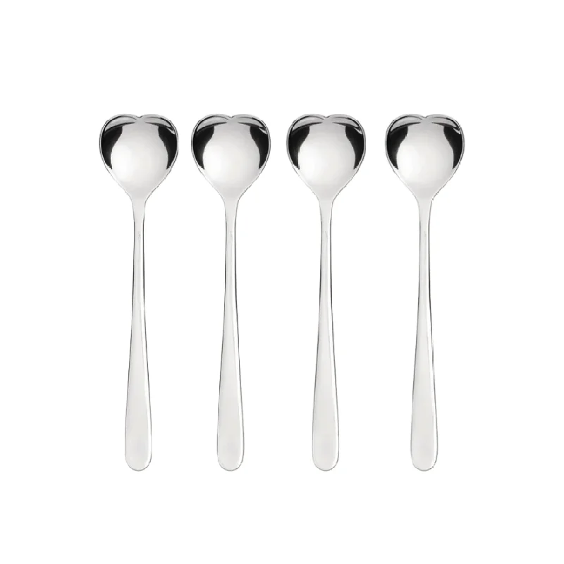 Big Love Heart Ice Cream Spoons | Stainless Steel | Set of 4