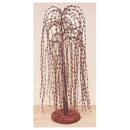 Burgundy Pip Berry Willow Tree w Base 24