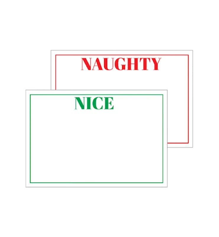 Caspari Naughty Or Nice Placecard