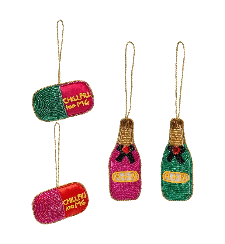 Chill Pill Ornament Set of 4