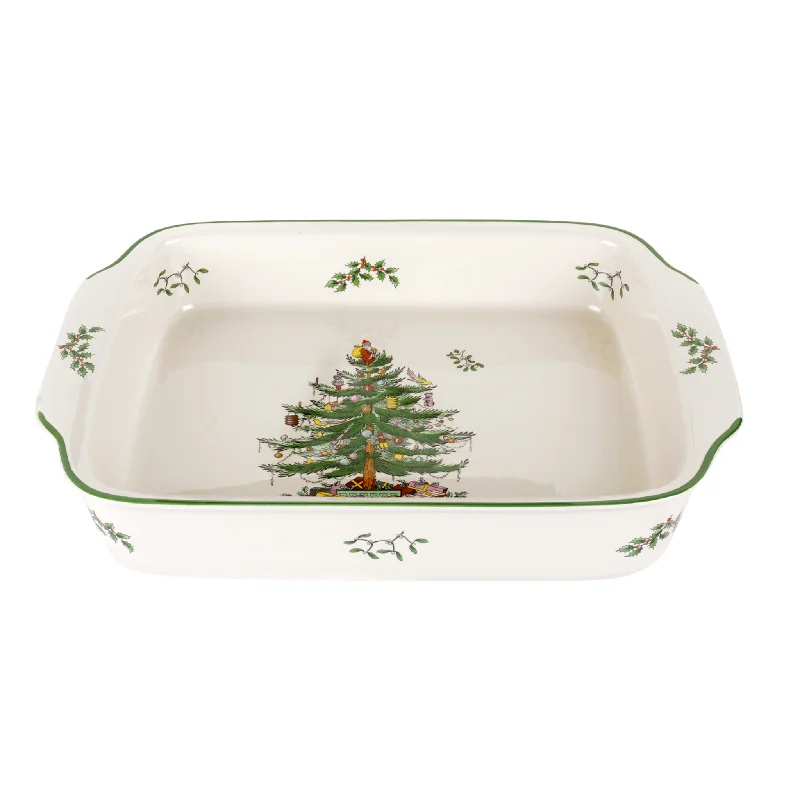 Christmas Tree Handled Serving Dish