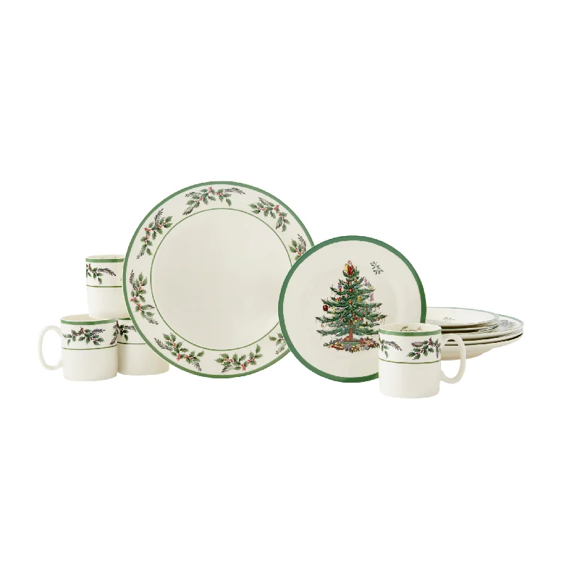 Christmas Tree Holly 12 Piece Set