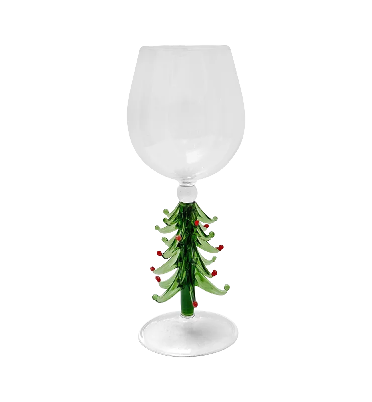 Christmas Tree Wine Glass