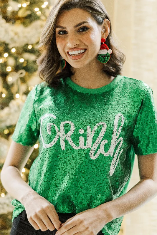 Feeling Grinchy Green Sequin Tee