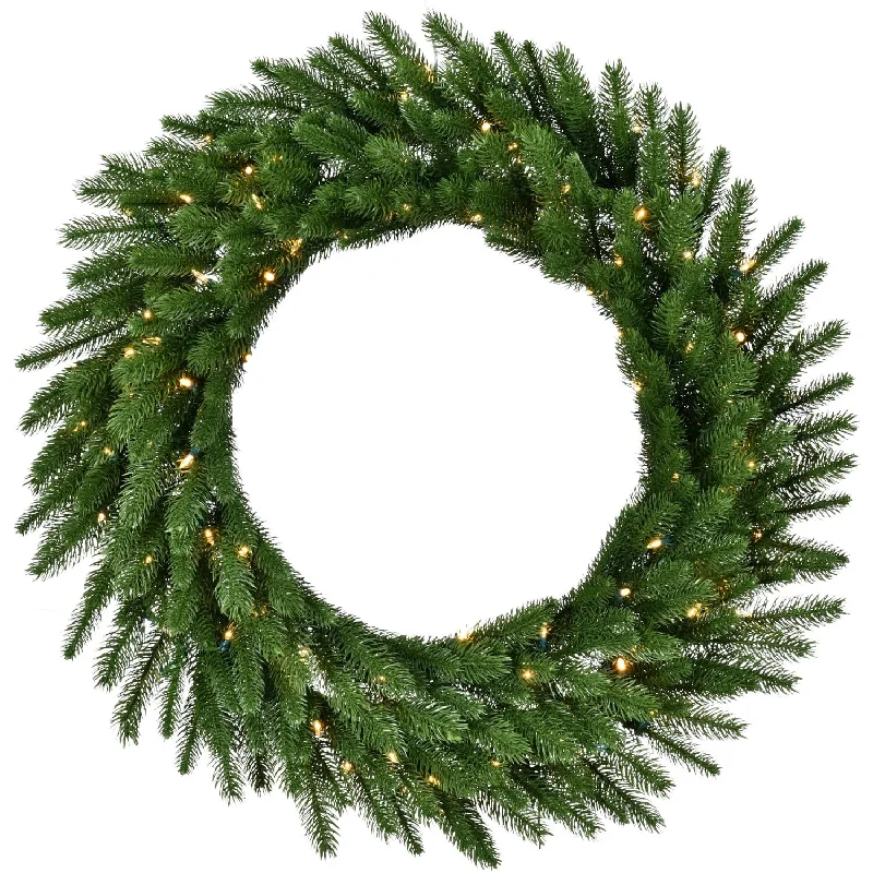 Fraser Hill Farm 36-In. Green Fir Wreath with Warm White LED Lights