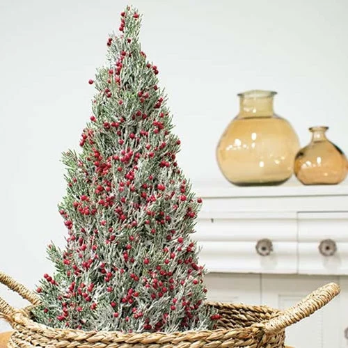 Frosted Pepper Berry and Pine Cone Tree 16