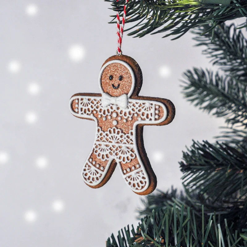 Resin Gingerbread Lace Man Decoration