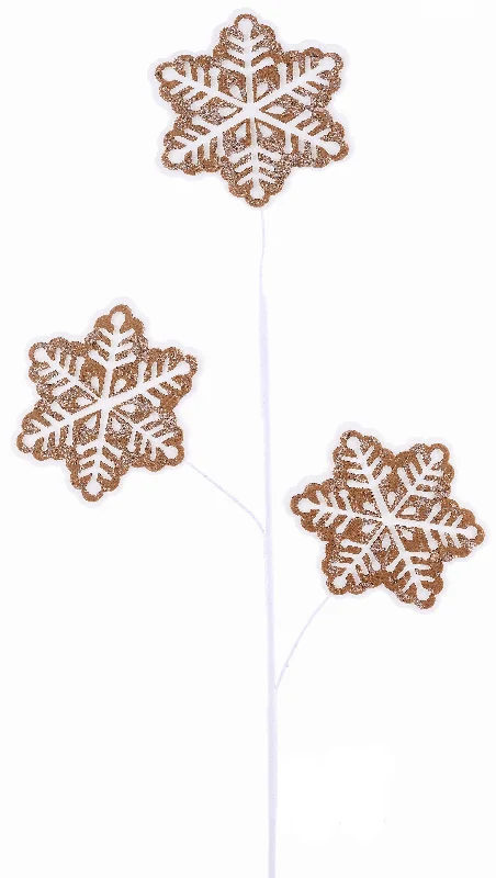 30" Gingerbread Snowflake Pick Spray