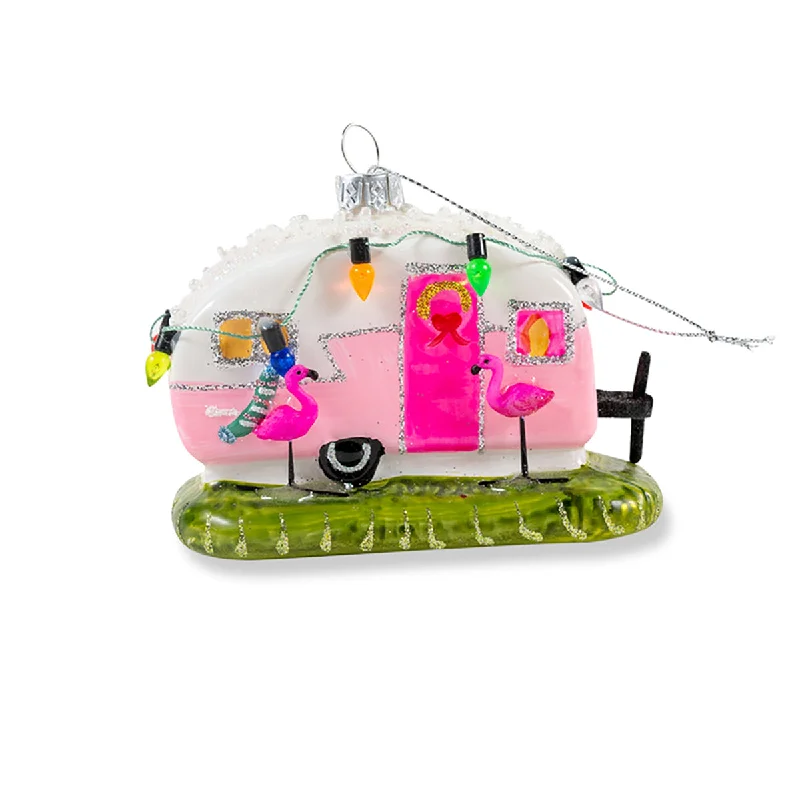 Flamingo Camper Ornament