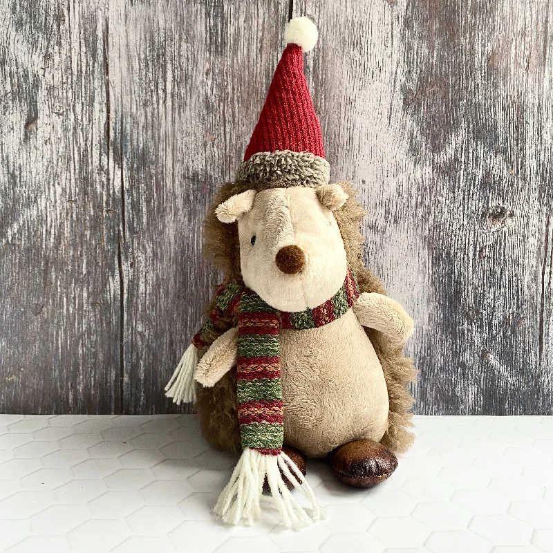 Hedgehog with a Scarf and Hat