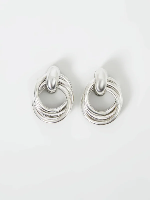 Interlocking Metal Knot Earrings