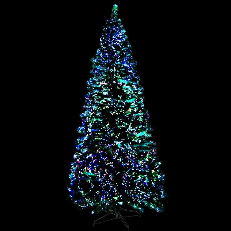 Jingle Jollys Christmas Tree 1.8M 6FT LED Xmas Fibre Optic Multi Warm White