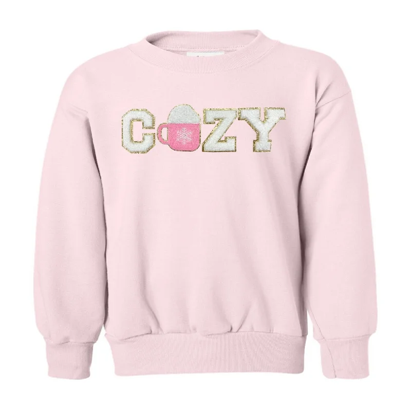 Kids 'Cozy' Letter Patch Crewneck Sweatshirt