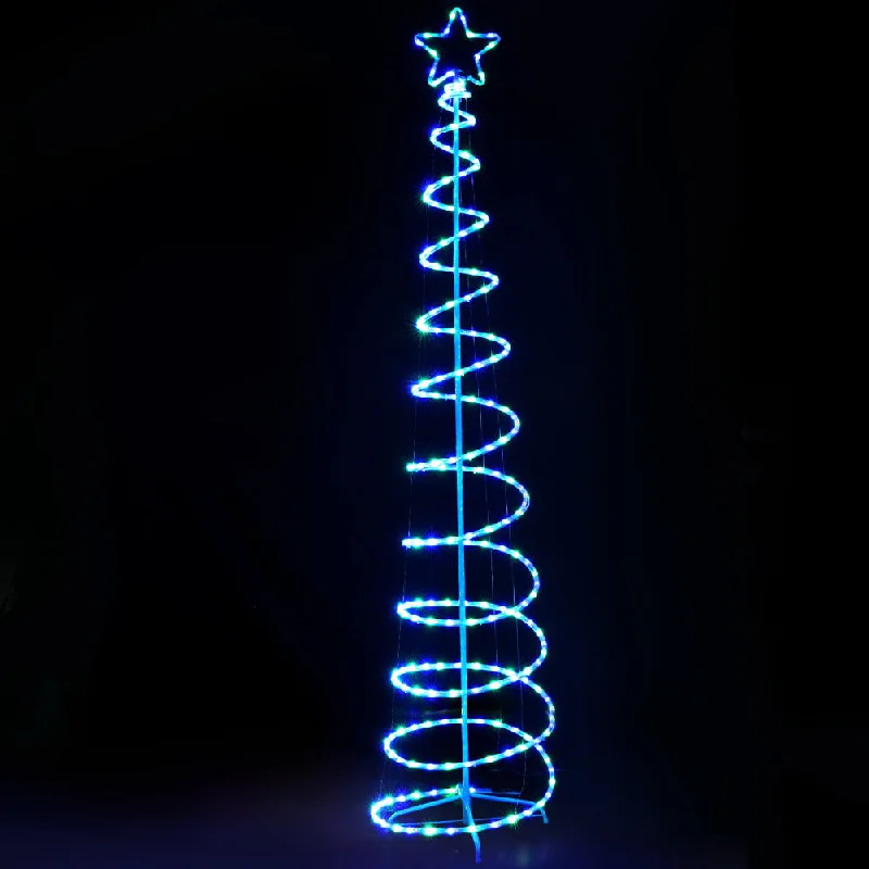 Solar Christmas Tree  2.4M LED Motif Lights in 8 Multi-Color Modes