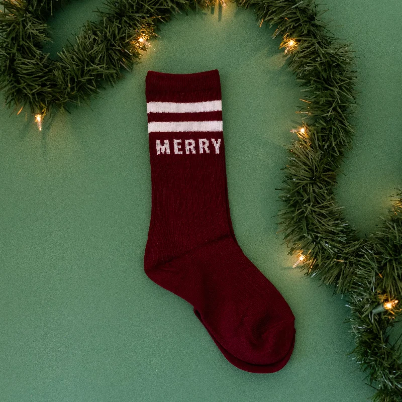 LMSS® CREW SOCKS - Maroon MERRY