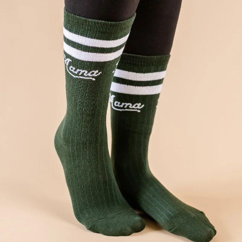 LMSS® MAMA CREW SOCKS - Forest Green