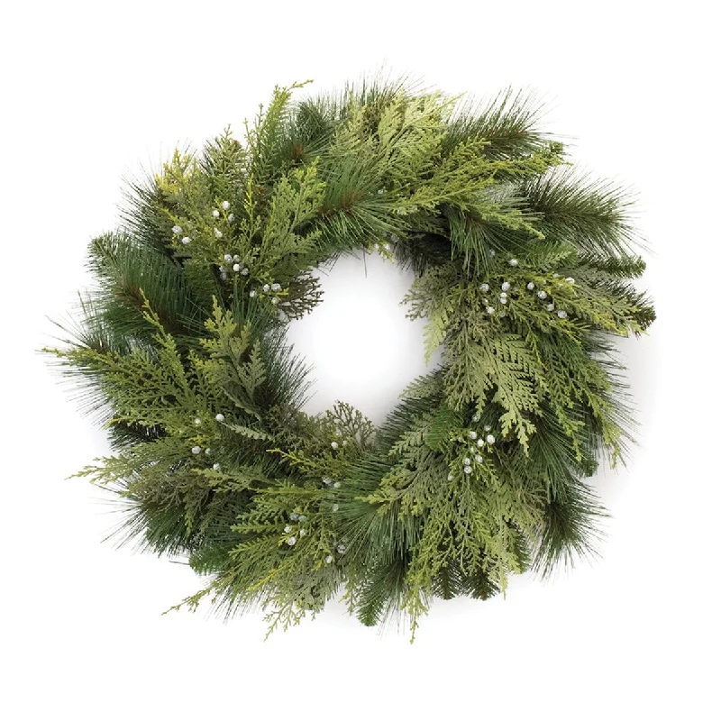 Mixed Pine Juniper Wreath 24.5"D - Green