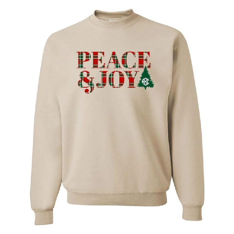 Monogrammed 'Peace & Joy' Crewneck Sweatshirt