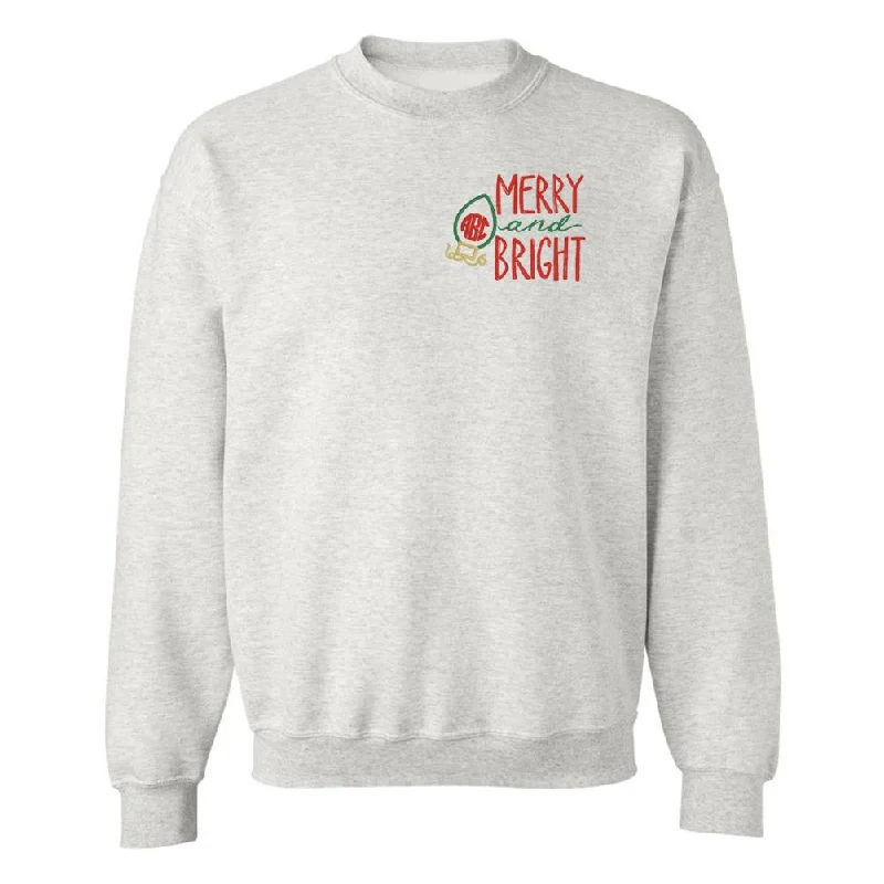 Monogrammed Merry & Bright Crewneck Sweatshirt