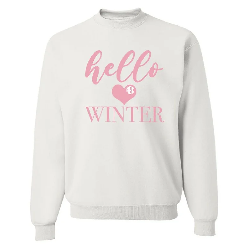 Monogrammed 'Hello Winter' Crewneck Sweatshirt