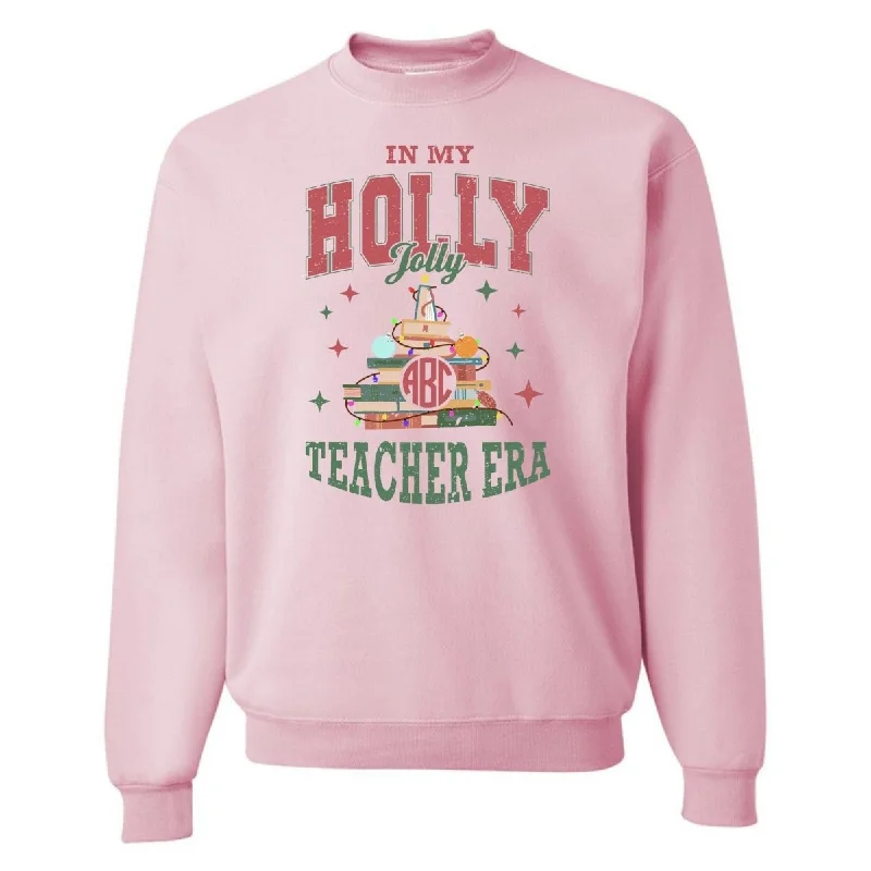 Monogrammed 'Holly Jolly Teacher Era' Crewneck Sweatshirt