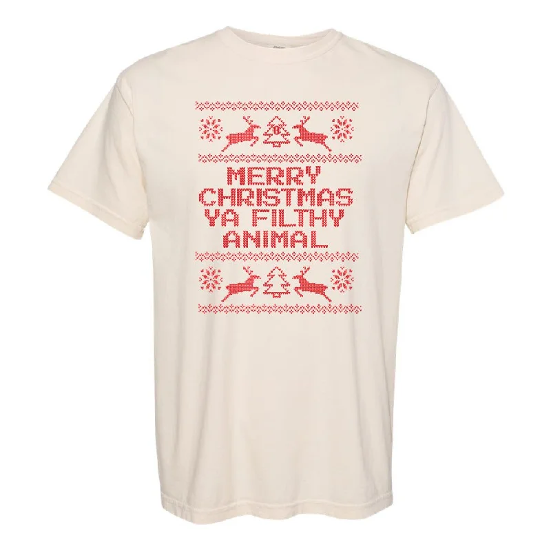 Monogrammed 'Merry Christmas ya Filthy Animal' T-Shirt