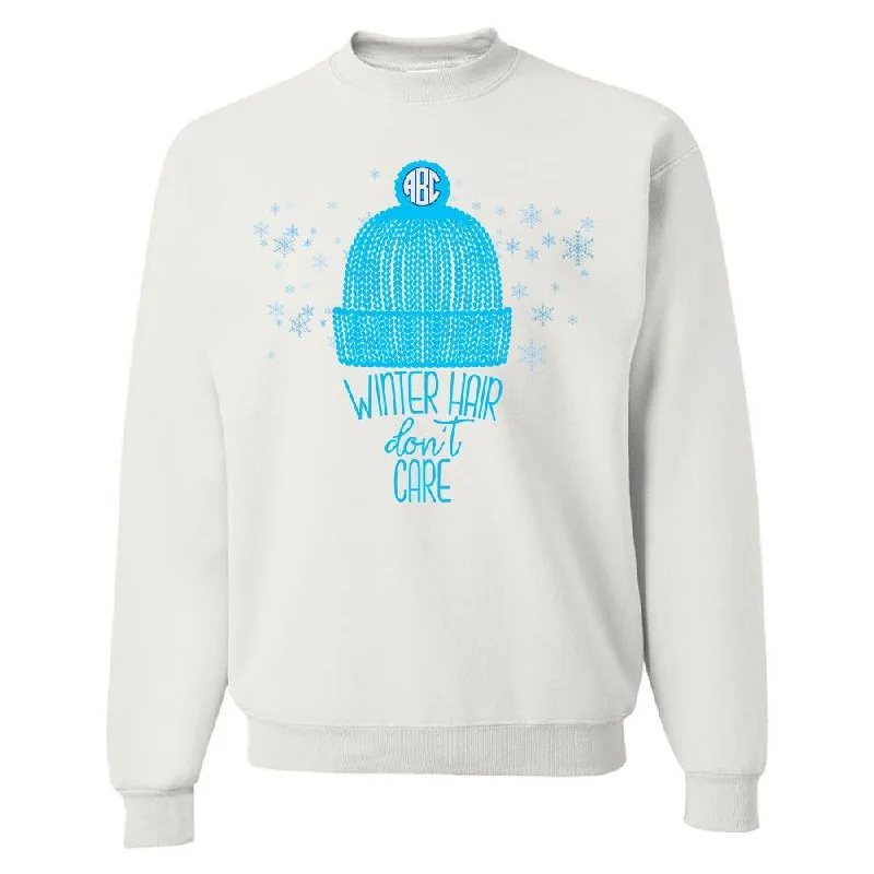 Monogrammed 'Winter Hair, Don't Care' Crewneck Sweatshirt