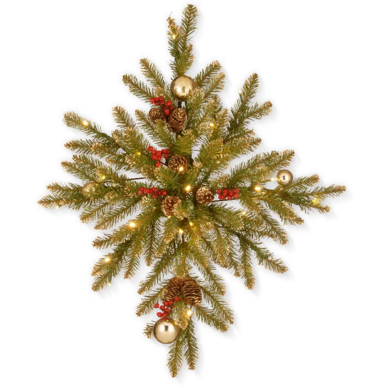 National Tree Company 32 in. Glittery Gold Dunhill® Fir Bethlehem Star with Battery Operated LED Lights - 32 in