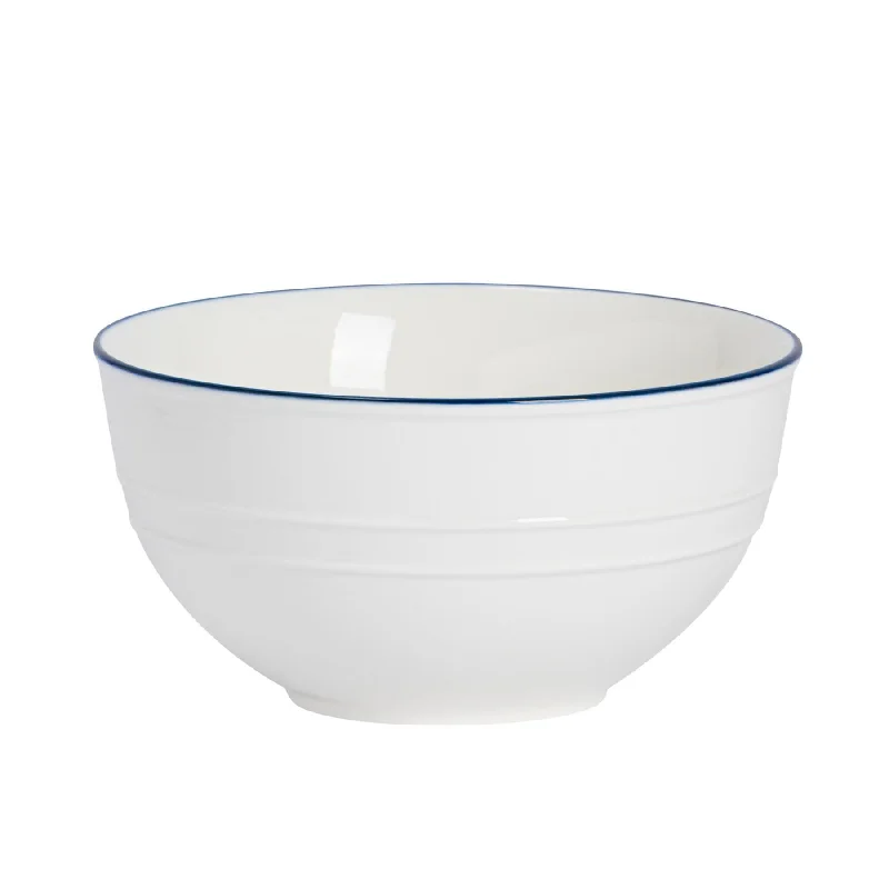 18cm Farmhouse White Porcelain Serving Bowl - By Nicola Spring