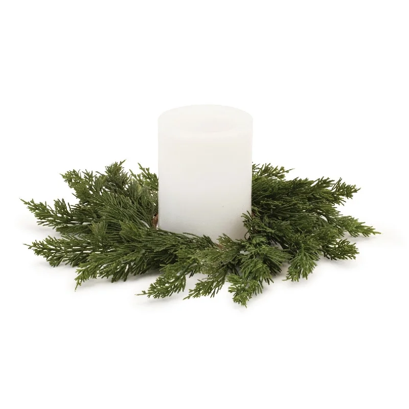 Pine Candle Ring (Set of 2) - Green