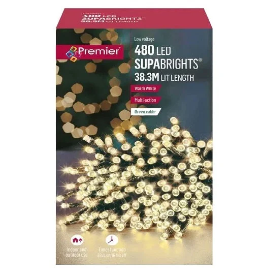 Premier Supabrights Christmas Tree Fairy Lights - 480 Led - Warm White