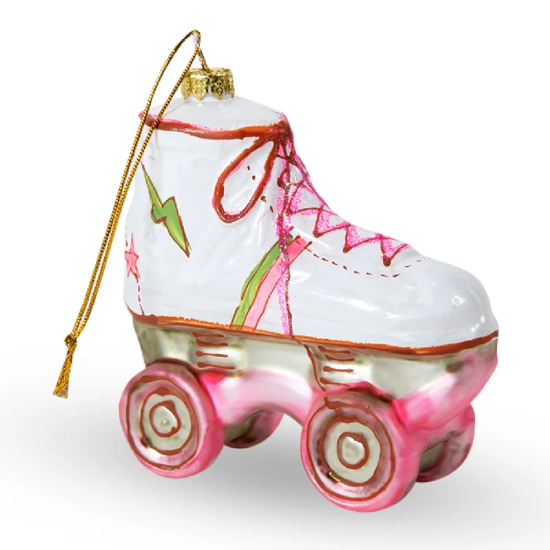 Pink Rollerskate Ornament