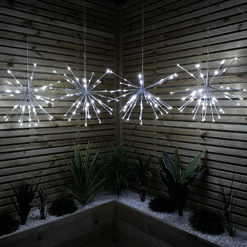 Set Of 4 45cm Sparkle Christmas Ball with Twinkling Cool White LEDs