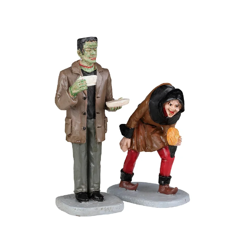 Spooky Town Figurine <br> Monster Coffee Break, Set Of 2