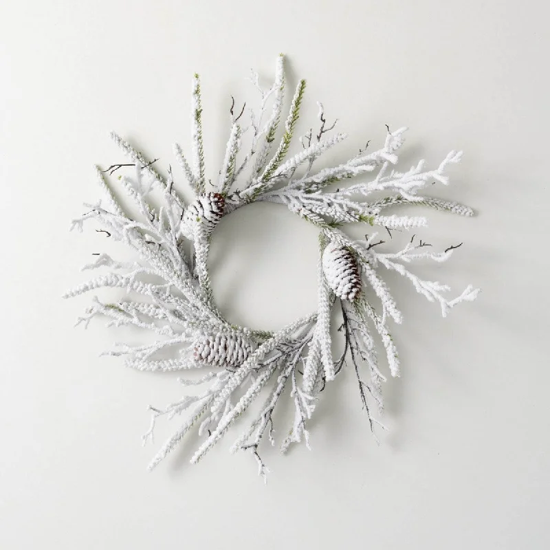 Sullivans Artificial Christmas Flocked Pine Twig Wreath