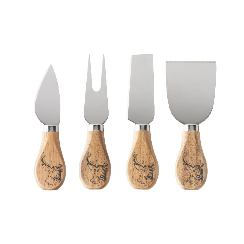 Stag Cheese Knife Set | Acacia Wood | 4 Piece