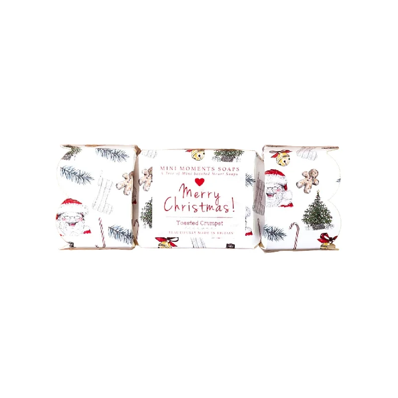 'Merry Christmas' Mini Moments Heart Soaps | Cinnamon & Orange | Set of 3