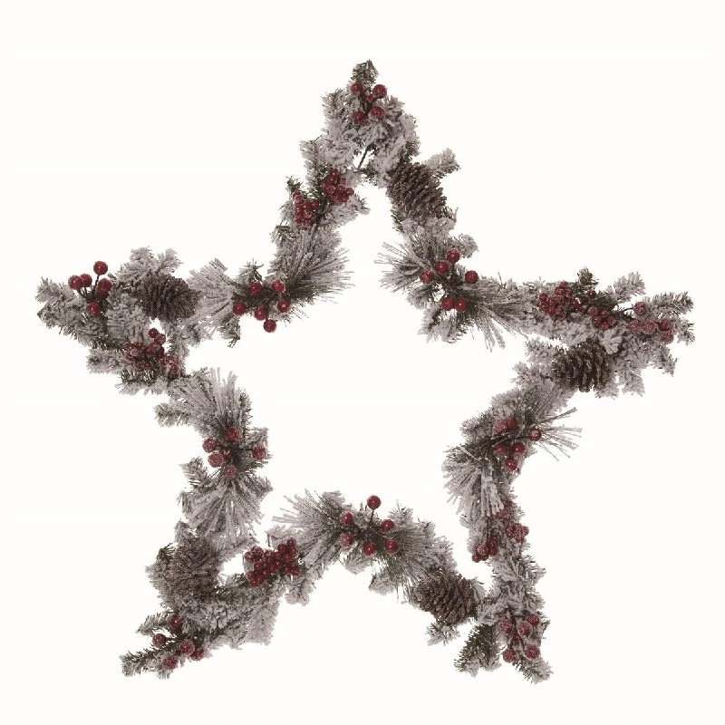 Transpac Artificial Multicolor Christmas Pinecone and Berry Star Decor