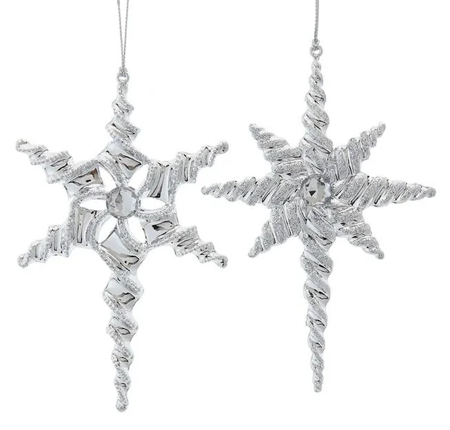 5.8" Twisted Silver Star Ornament