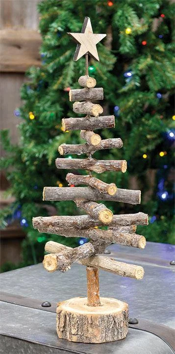 White Washed Log Tree, 20"