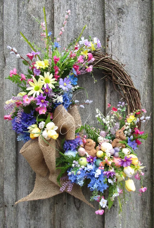 Woodland Easter Bunny Wreath