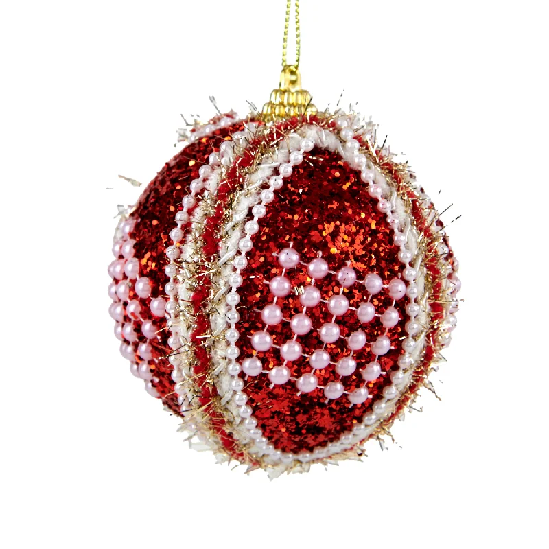 Christmas Bauble, Pearl Cluster #19- 8cm