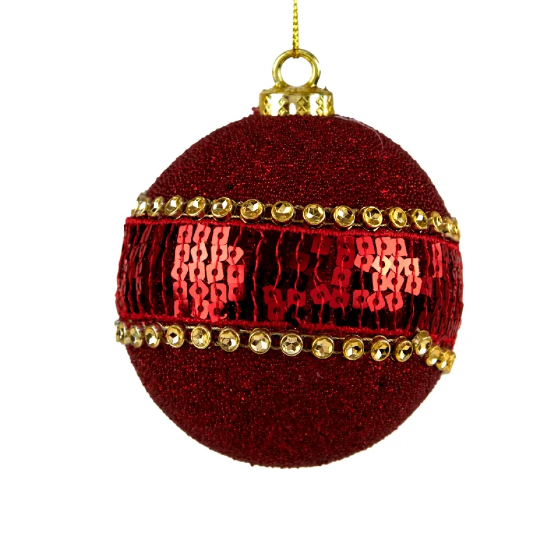 Christmas Bauble, Red Sequin - 8cm