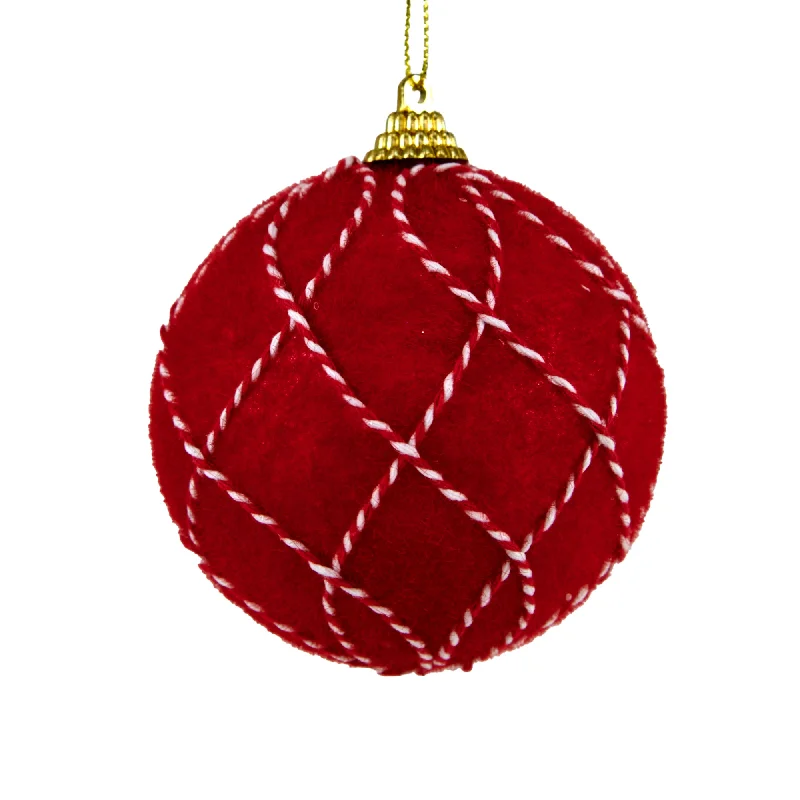 Christmas Bauble, Red Stitch- 8cm